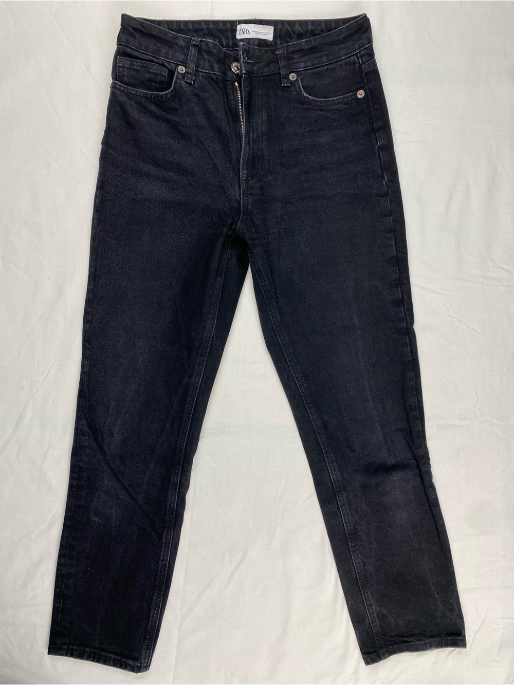 Zara Washed Charcoal High Waist Jeans